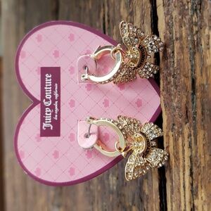 Juicy Couture Gold Crystal Butterfly Earrings